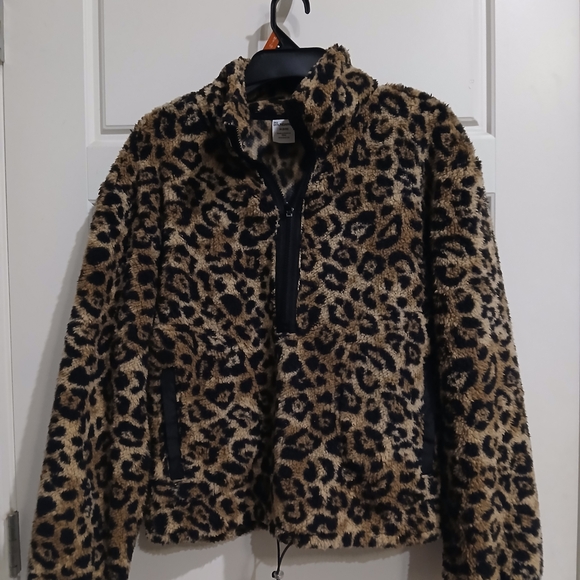 No Boundaries Leopard Print Fleece Hoodie and Shorts Set - Picture 2 of 6